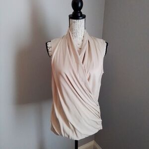 Theory Sleeveless Silk Drapey Blouse - M